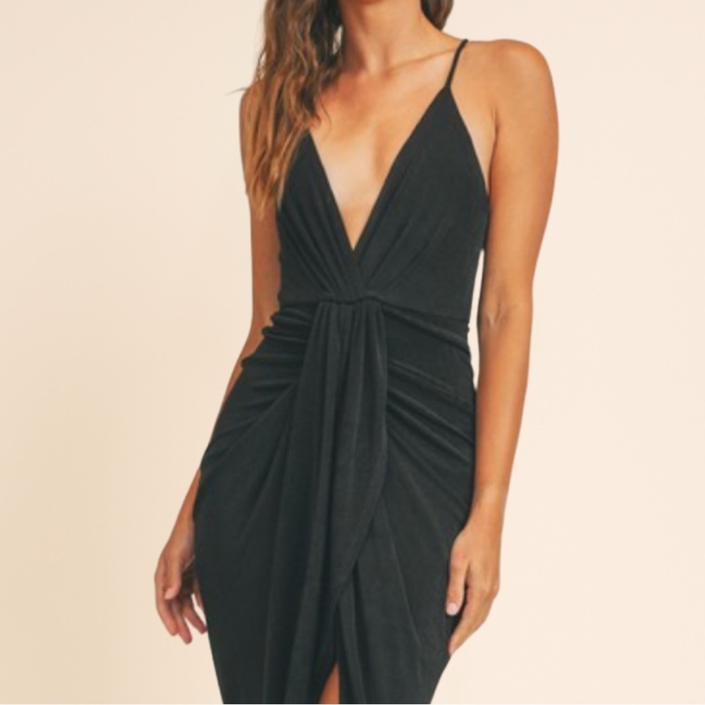 Chic Black Midi Dress for Women - Picture 4 of 6